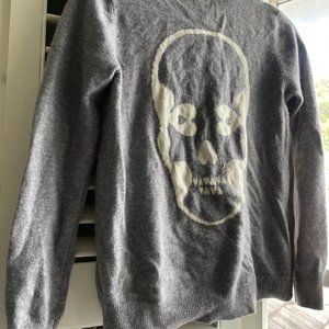 Grey Cashmere Skull Sweater - L